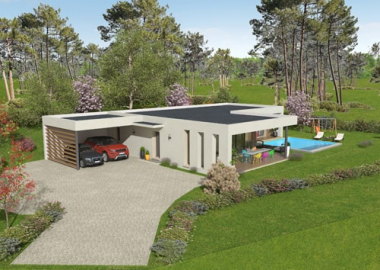 Villa Speos plan de maison de plain pied contemporaine 3D Vaison-la-Romaine