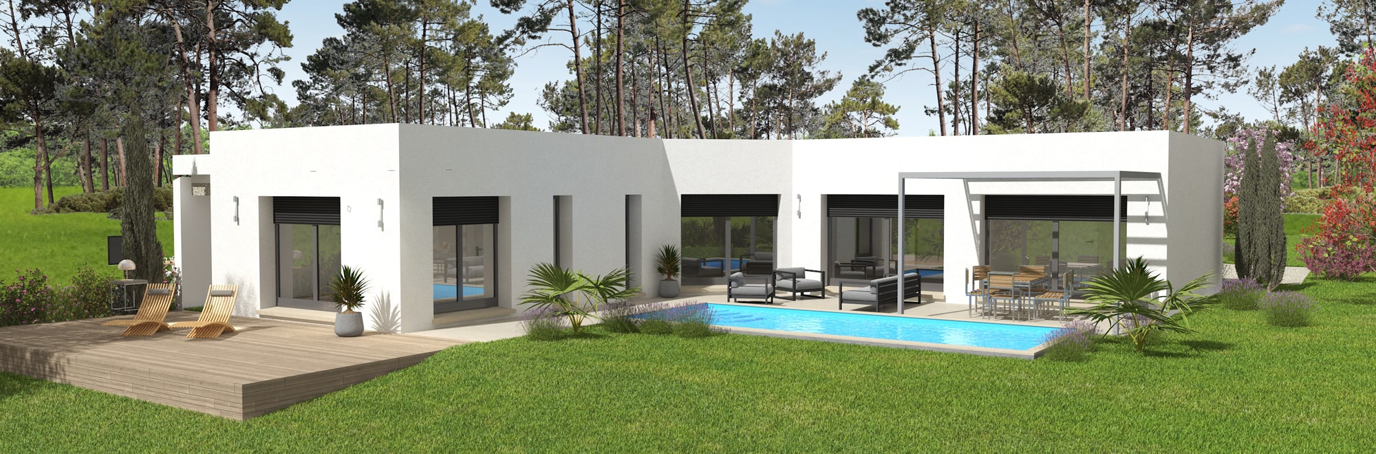 Construction de maison contemporaine de plain-pied dans le Vaucluse