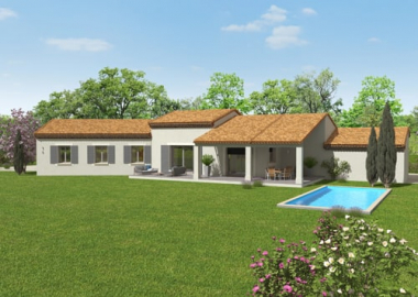 Villa Speos plan de maison de plain-pied traditionnelle 3D Le Pontet