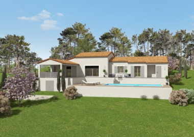 Villa Speos plan de maison de plain-pied traditionnelle 3D Vaison-la-Romaine