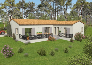Villa Speos plan de maison de plain-pied traditionnelle 3D Vaucluse