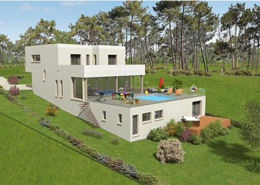 Villa Speos plan de maison à étage contemporaine 3D Le Pontet
